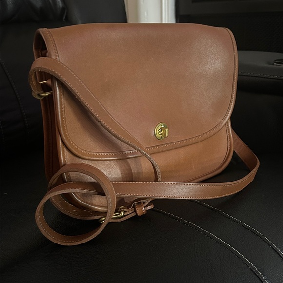 Coach Handbags - Coach Tan Leather Crossbody Bag